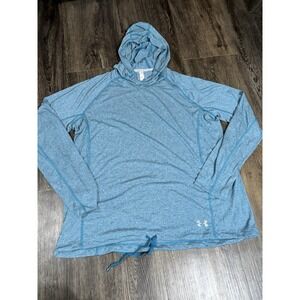 Women's Under Armour HeatGear Thread Borne Hooded Long Sleeve Pullover Sz XL